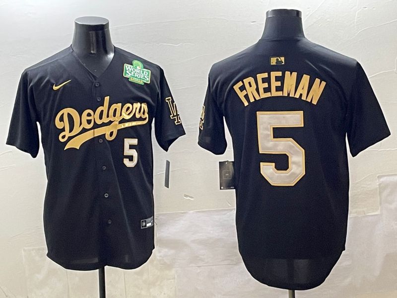 Men Los Angeles Dodgers #5 Freeman Black Gold Nike 2025 MLB Jersey style 42511->los angeles dodgers->MLB Jersey